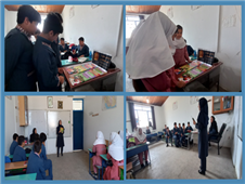 بازنمایی منابع سیزدهمین دوره جشنواره کتابخوانی رضوی در دبستان شهید قزوینی روستای انارور